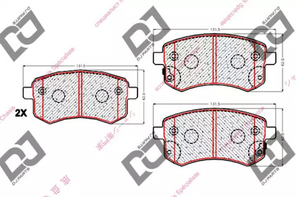 Комплект тормозных колодок DJ PARTS BP1827